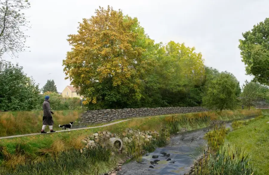 Dige i Vigerslevparken, WSP og Schønherr for Københavns Kommune